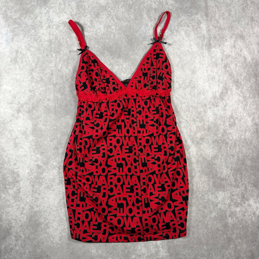 Rocawear Womens Red Black Chemise Nightgown Babydoll Sleepwear Large NWT Y2K